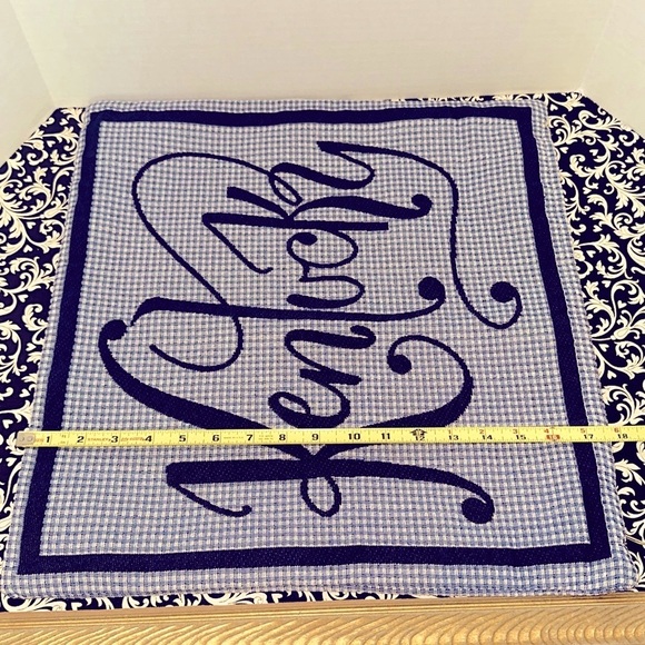 Barrel Down South Kentucky Embroidered Pillow Cover zipper 💙Blue Plaid - Picture 9 of 9